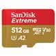 SanDisk Extreme microSD 512GB 190/130MB/s C10 UHS U3 V30 A2 Gold (SDSQXAV-512G-CN6MA)