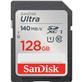 SanDisk Ultra SD 128 Go 140 Mo/s C10 U1 UHS 4x6 Blister Argent (SDSDUNB-128G-CN6IN)(Boîte ouverte)