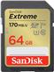 SanDisk Extreme SD 64GB 170/80MB/s RW C10 UHS U3 V30  Gold (SDSDXV2-064G-CNCIN)(Open Box)