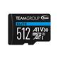 TeamGroup Elite A1 512GB microSDXC 4K UHD UHS-I U3 V30 A1 High Speed Flash Memory Card UP to 100MB/s Read, 50 MB/s Write (TEAUSDX512GIV30A103)