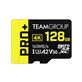 TeamGroup PRO+ 128GB MicroSDXC UHS-I U3 A2 V30 Up to 160 MB/s and 110 MB/s with Adapter (TPPMSDX1TIA2V3003)(Open Box)