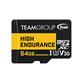 TeamGroup High Endurance 64GB Micro SDXC UHS-I U3 V30 4K Designed  for Security Camera and video recording(10,000hrs) THUSDX64GIV3002