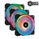 CORSAIR LL Series, LL120 RGB, 120mm Dual Light Loop RGB LED PWM Fan, 3 Fan Pack with Lighting Node PRO (CO-9050072-WW)