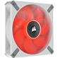 CORSAIR* ML120 LED ELITE, 120mm Magnetic Levitation Red LED Fan with AirGuide, Single Pack - White Frame
