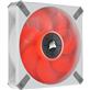 Corsair ML120 LED ELITE, 120mm Magnetic Levitation Red LED Fan with AirGuide, Single Pack - White Frame(Open Box)