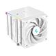 DeepCool AK620 Digital WH Performance Air Cooler, White, Dual-Tower Layout, Real-Time CPU Status Screen, 6 Copper Heat Pipes, 260W Heat Dissipation, Twin 120mm FDB Fans, All White Design(Open Box)