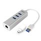 UNITEK 3-Port USB 3.0 + Gigabit Ethernet Aluminum Hub (With USB-C Adaptor) [Y-3083B]