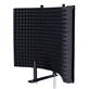 iCAN Studio Microphone Isolation Shield, Acoustic Panel, Foldable, Aluminum Frame, Black