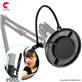 YANMAI PS-1 Dual-layer Recording Broadcasting Microphone Studio Wind Screen Pop Filter Mask Shield, Black