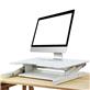 Rocelco 32" Sit To Stand Adjustable Height Desk Riser w/Easy-Lift Handles (White)