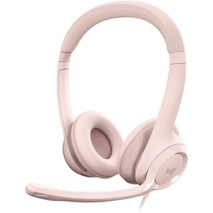 LOGITECH H390 Stereo Headset - Noise-Canceling Mic - Rose