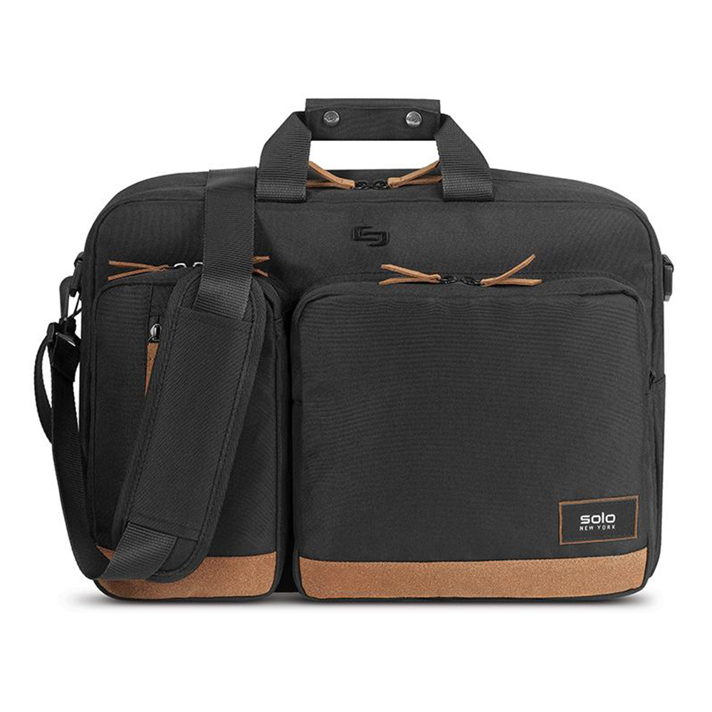 SAC À DOS / SERVIETTE D'ORDINATEUR PORTABLE HYBRIDE SOLO DUANE 15,6 POUCES - NOIR / BEIGE