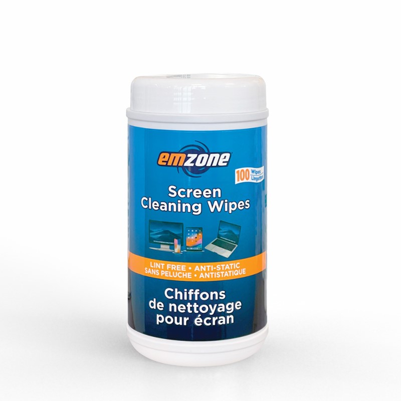 EMZONE Lingettes de nettoyage pour écran LCD, LED et plasma en format tube (47090)