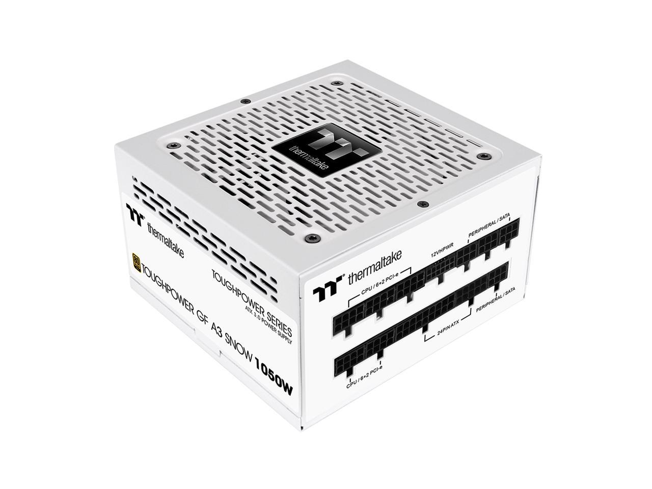 THERMALTAKE Toughpower GF A3 1050W Bloc d'alimentation, Blanc | ATX 3.0 et PCIe 5 compatible | 80+ Gold certifié | Entièreme...
