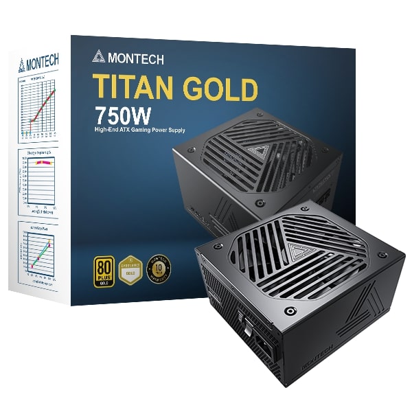 Montech TITAN GOLD Bloc d'alimentation entièrement modulaire, 750W, Compatible avec ATX 3.1