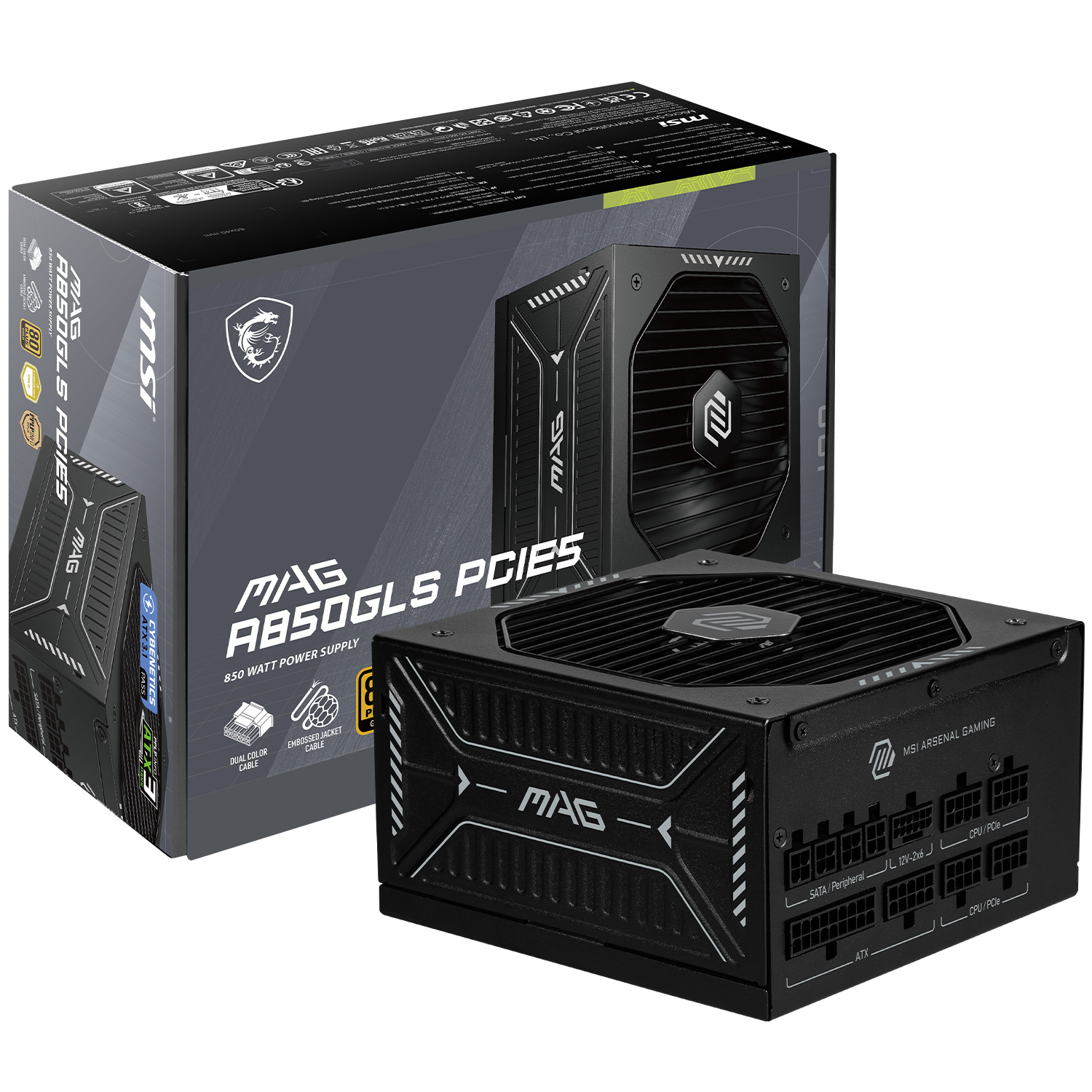 MSI MAG A850GLS PCIE5, Fully Modular Compact ,80+ Gold,garantie 10 ans