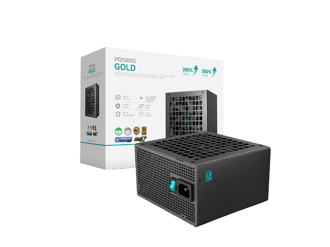 DeepCool PQ1000G 1000W Gold ATX Power Supply, Black
