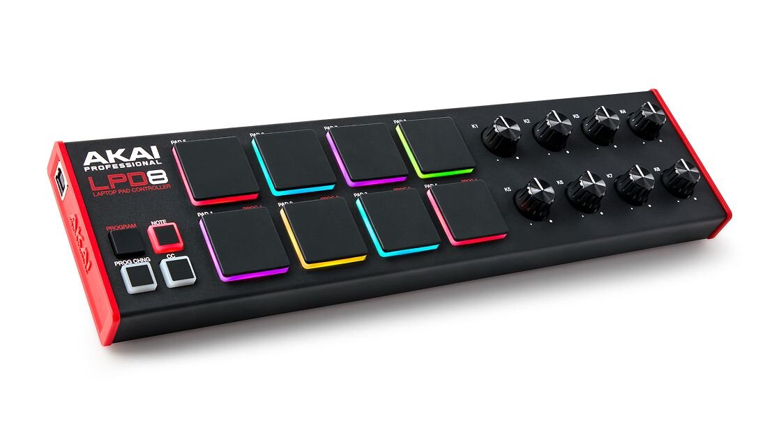 AKAI LPD8 MIDI Pad Controller, Black