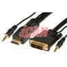 iCAN HDMI-DVID Single Link 28AWG Ferrites Gold + Stereo - 10 ft. (for PC/DVD Players w/Audio output to HDMI TV) (HDA-28-GF-10)