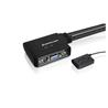 IOGEAR 2-Port USB KVM Switch with Cables & Remote