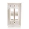 C2G 4-Port Single Gang Multimedia Keystone Wall Plate - White (03413)