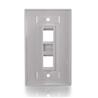 C2G 2-Port Single Gang Multimedia Keystone Wall Plate - White (03411)