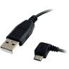 STARTECH Micro USB Cable - A to Left Angle Micro B M/M (Black) - 1ft.