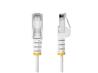 7ft White Slim CAT6 Ethernet Cable, Snagless, 100W PoE, UTP, LSZH, 28A