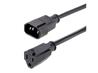 Power IEC 60320 C14 Power NEMA 5-15R - receptacle Black 3 ft
