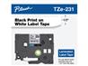 BROTHER GENUINE TZE-231 BLACK ON WHITE LAMINATED TAPE FOR TZE-COMPATIB