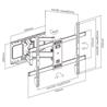 Brateck LPA69-466 Heavy-Duty Steel Full-Motion TV Wall Mount, Screen size 37"-80", Weight Capacity 60 kg/132 lbs, VESA 600x4...