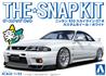 Aoshima 1/32 SNAP KIT #15-SP3 Nissan R33 Skyline GT-R Custom Wheel (White) Model Kit | No Glue Needed | Snap by Hand