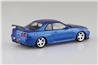 Aoshima 1/32 SNAP KIT #11-SP1 Nissan R34 Skyline GT-R Custom Wheel (Bayside Blue) Model Kit | No Glue Needed | Snap by Hand