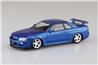 Aoshima 1/32 SNAP KIT #11-SP1 Nissan R34 Skyline GT-R Custom Wheel (Bayside Blue) Model Kit | No Glue Needed | Snap by Hand