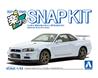 Aoshima 1/32 SNAP KIT #12-WH Nissan R34 Skyline GT-R (White) Kit de mo