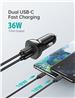 Choetech 36W Dual USB-C PD Car Charger | 1M C to C Cable(Open Box)