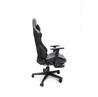 iCAN Racing Gaming Chair, Footrest, PU leather, 3D Armrest, 60mm PU Caster, Black.