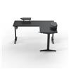 Armoury L-Shaped  Gaming Desk with Carbon fibre grain desktop and Monitor Stand, Office Workstation, 160*120*75cm, Black