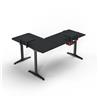 Armoury L-Shaped  Gaming Desk with Carbon fibre grain desktop and Monitor Stand, Office Workstation, 160*120*75cm, Black