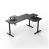 Armoury L-Shaped  Gaming Desk with Carbon fibre grain desktop and Monitor Stand, Office Workstation, 160*120*75cm, Black