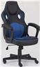 ICAN Ergonomic Gaming Chair, PU+PVC leather cover, New foam, Fixed Nylon armrest, Black & Blue