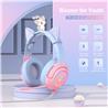 Onikuma K9-Pink Blue Gaming Headset with Cat Ears