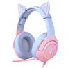 Onikuma K9-Pink Blue Gaming Headset with Cat Ears