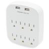 iCAN 6 Outlets 2 USB-A Wall Tap Power Strips