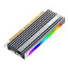 Maiwo KT058 RGB Design PCIe x16 to NVMe SSD Expansion Converter with Aluminum Alloy Radiator and Blue Breathing Lamp