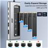 iCAN RSH-D06P USB C M.2 NVMe&SATA SSD Enclosure with 6-in-1 10Gbps HUB Functions(Open Box)