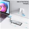 iCAN RSH-D06P USB C M.2 NVMe&SATA SSD Enclosure with 6-in-1 10Gbps HUB Functions(Open Box)
