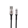 iCAN 6 ft USB Type C Cable, Zinc Alloy, LED Light, Braided, Black