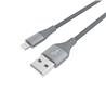 iCAN Premium 4ft USB-A 2.0 to Lightning Cable, Apple MFi, Metal Connector, Braided, Grey