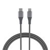 iCAN Premium 4ft USB-C to Lightning Cable, Apple MFi, Metal Connector, Braided, Grey